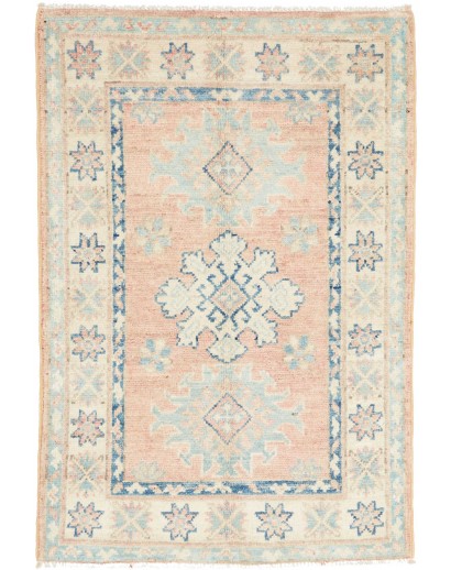 Tappeto Kazak Afghanistan bianco giallo 63x92