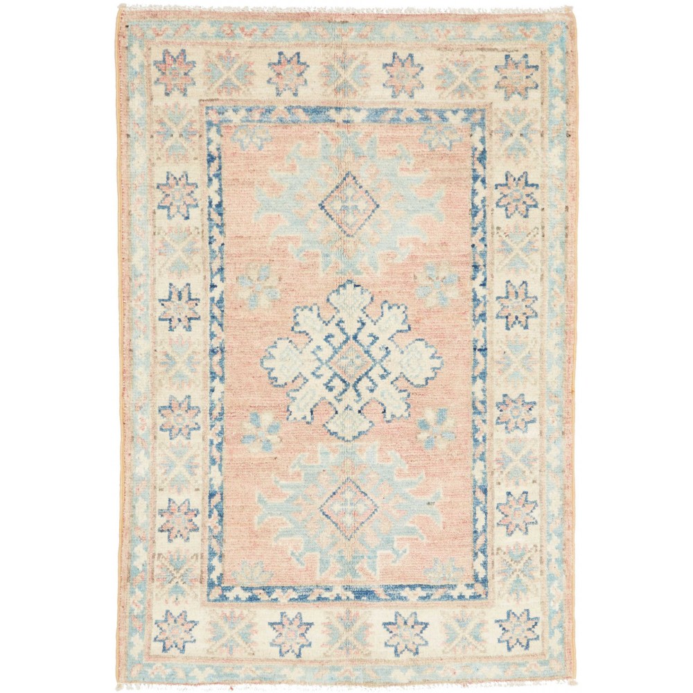 Tappeto Kazak Afghanistan bianco giallo 63x92