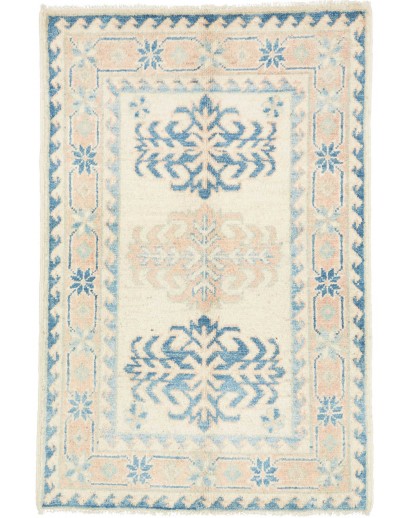 Tappeto Kazak Afghanistan bianco grigio 64x95