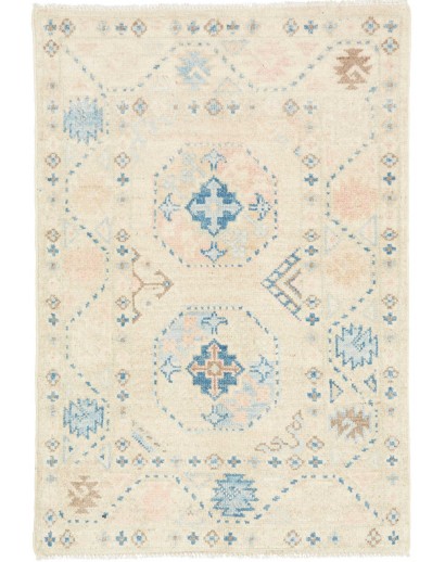 Tappeto Kazak Afghanistan bianco grigio 62x90