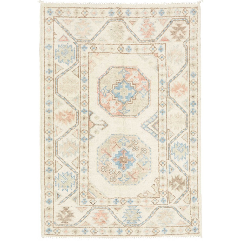 Tappeto Kazak Afghanistan bianco 63x90