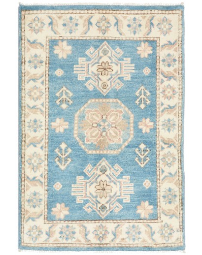 Tappeto Kazak Afghanistan beige azzurro 61x90