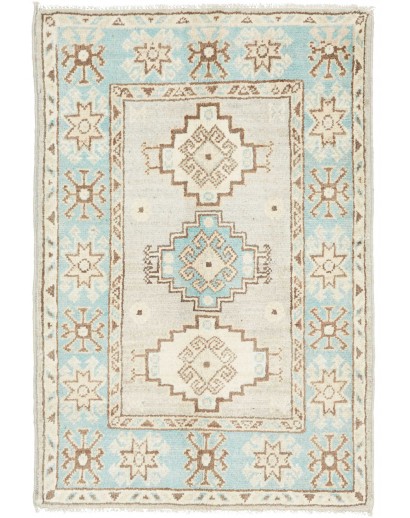 Tappeto Kazak Afghanistan bianco azzurro 63x93