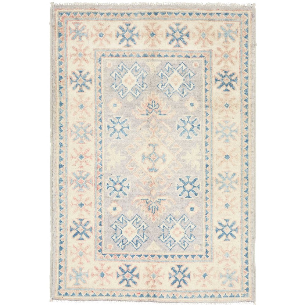 Tappeto Kazak Afghanistan bianco 63x92