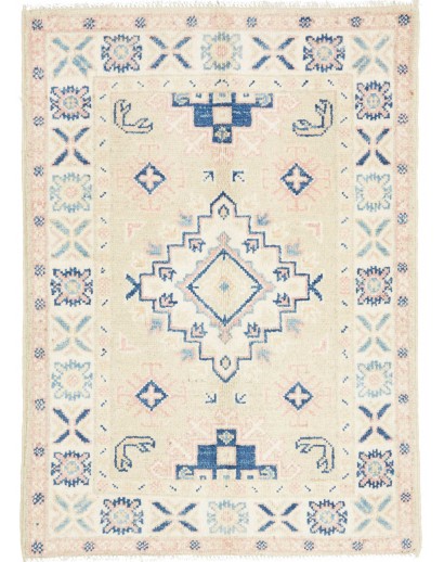 Tappeto Kazak Afghanistan bianco grigio 66x88