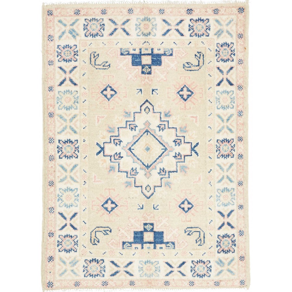Tappeto Kazak Afghanistan bianco grigio 66x88