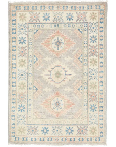 Tappeto Kazak Afghanistan bianco grigio 65x93