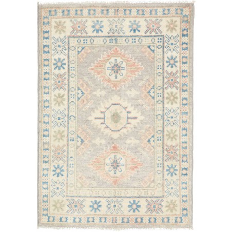 Tappeto Kazak Afghanistan bianco grigio 65x93
