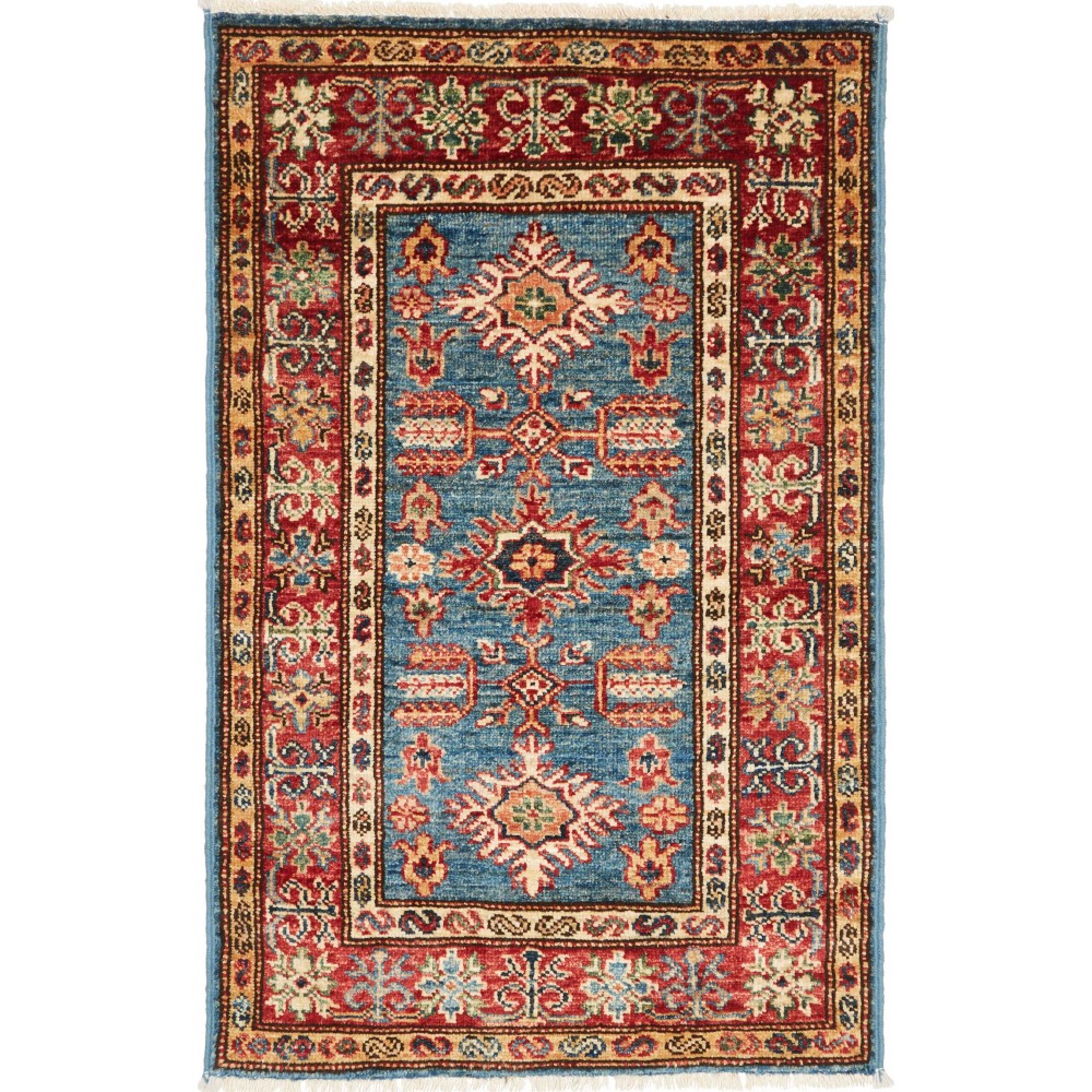 Tappeto Kazak Fine Pakistan bianco grigio 60x89