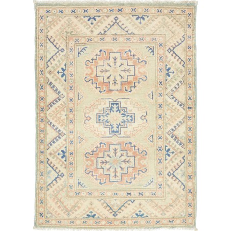 Tappeto Kazak Afghanistan giallo grigio 83x115