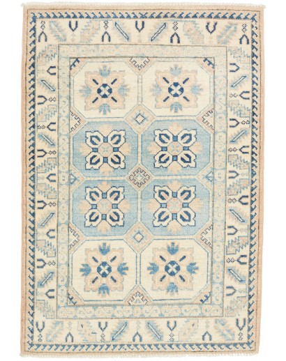 Tappeto Kazak Afghanistan bianco azzurro 82x120