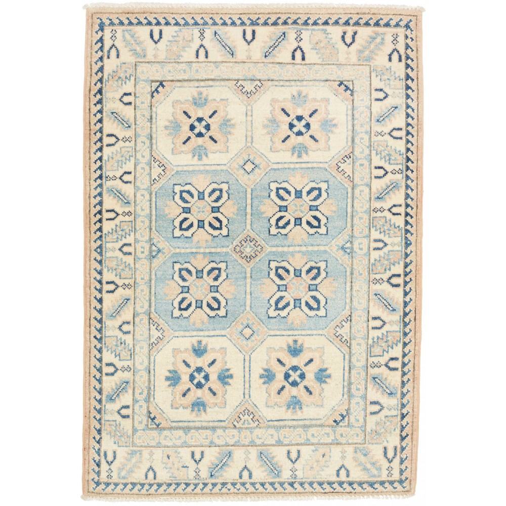 Tappeto Kazak Afghanistan bianco azzurro 82x120