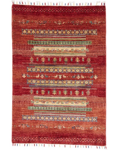 Tappeto Siva Pakistan marrone grigio 99x150