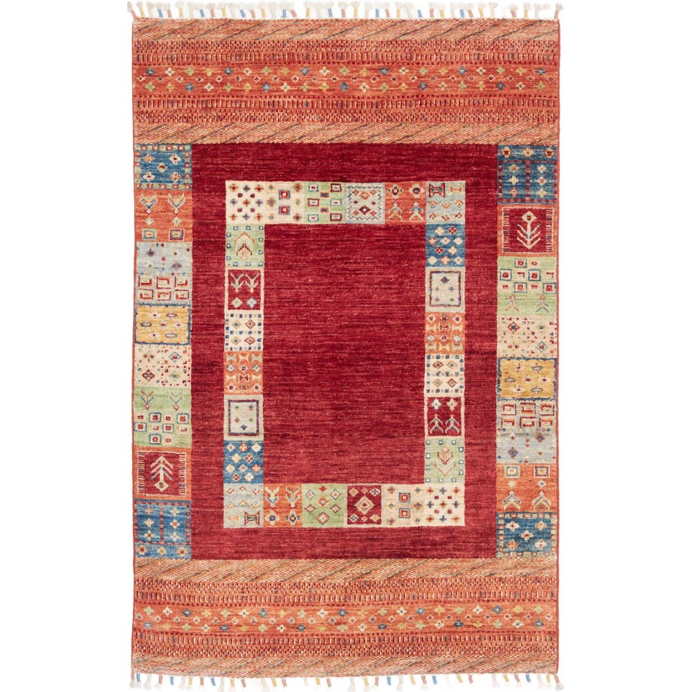 Tappeto Siva Pakistan marrone giallo 100x151