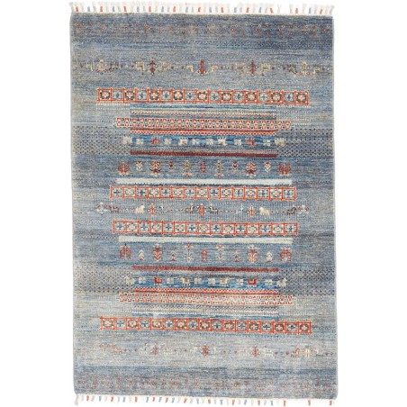 Tappeto Siva Pakistan azzurro grigio 101x146