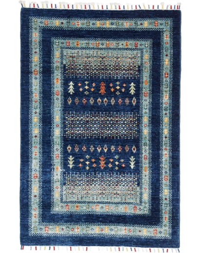 Tappeto Siva Pakistan grigio azzurro 102x150
