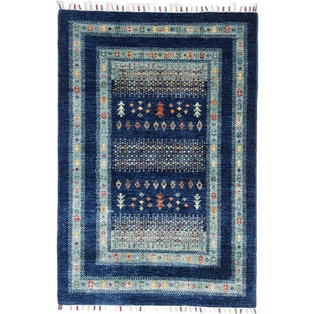 Tappeto Siva Pakistan grigio azzurro 102x150