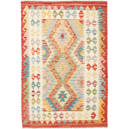 Tappeto Kilim Afghanistan giallo arancione 103x150