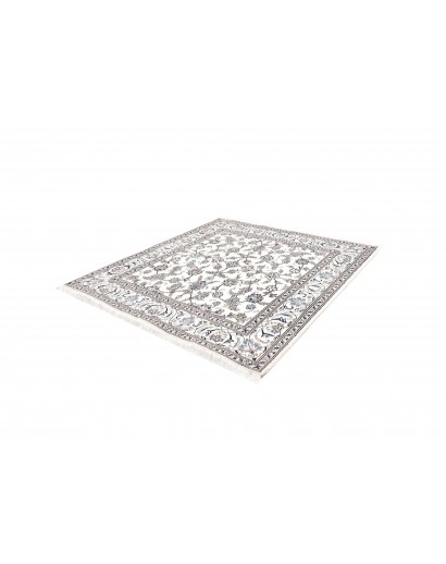 Tappeto Nain Kashmar Persia bianco azzurro 195x206