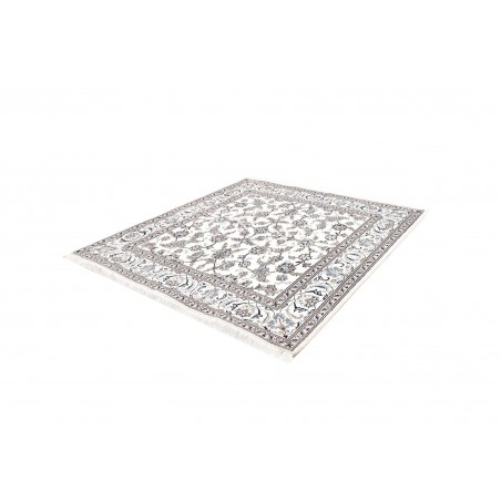 Tappeto Nain Kashmar Persia bianco azzurro 195x206