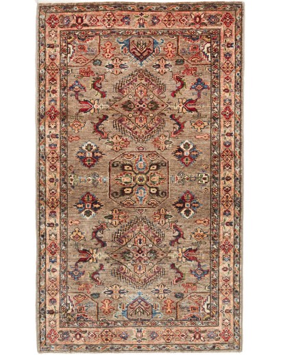 Tappeto Kazak Fine Pakistan marrone grigio 87x151