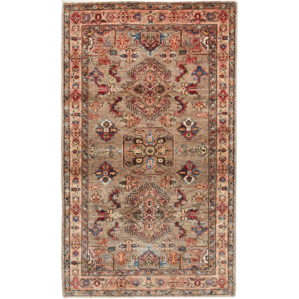 Tappeto Kazak Fine Pakistan marrone grigio 91x151