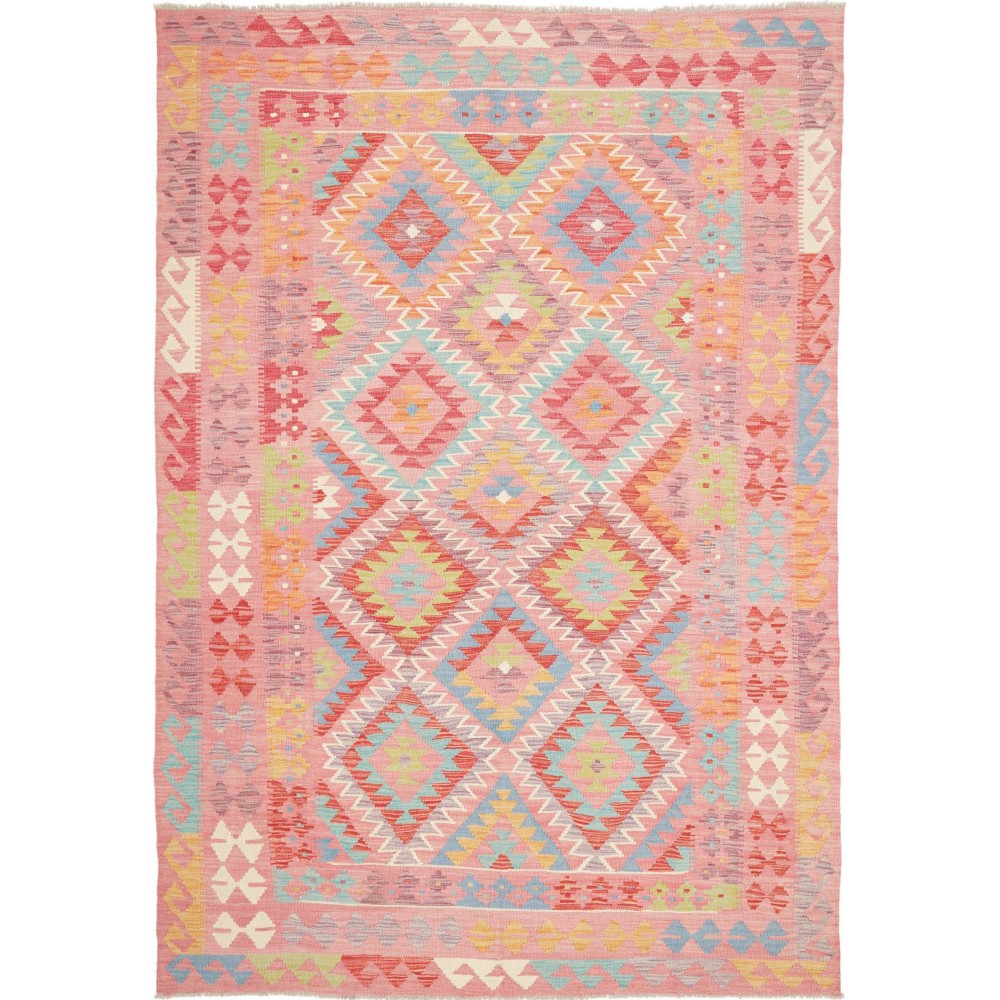 Tappeto Kilim Afghanistan marrone bianco 175x251