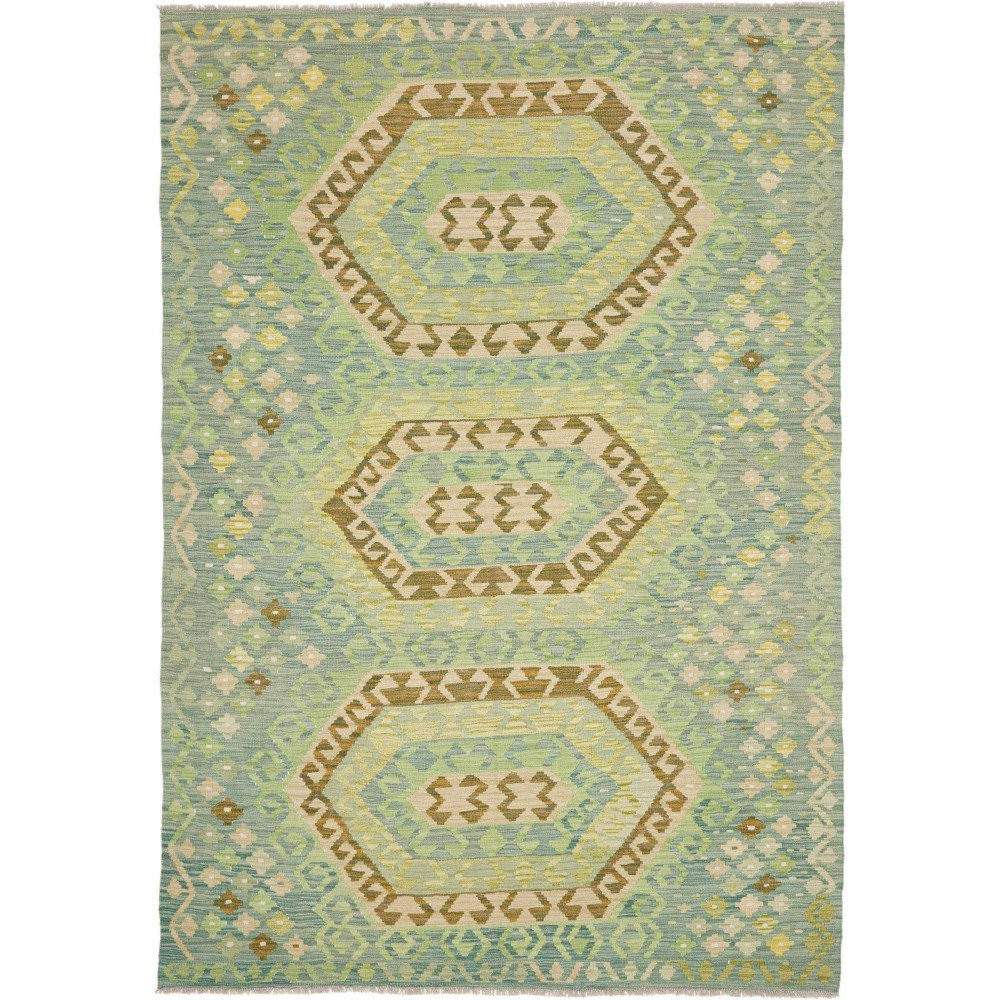 Tappeto Kilim Afghanistan azzurro giallo 169x248
