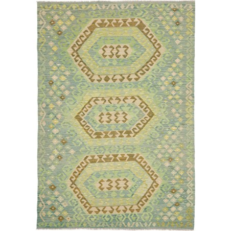 Tappeto Kilim Afghanistan azzurro giallo 169x248