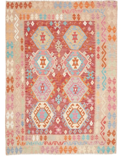 Tappeto Kilim Afghanistan marrone rosso 176x238
