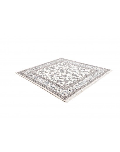 Tappeto Nain Kashmar Persia bianco azzurro 195x206