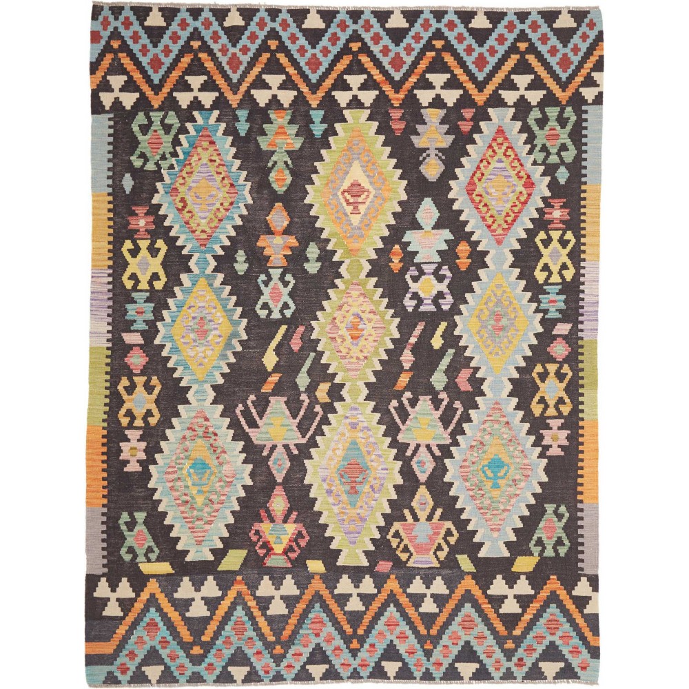 Tappeto Kilim Afghanistan marrone grigio 180x239