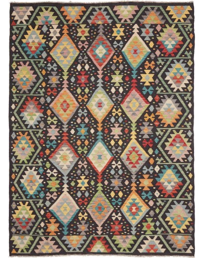 Tappeto Kilim Afghanistan marrone grigio 177x241