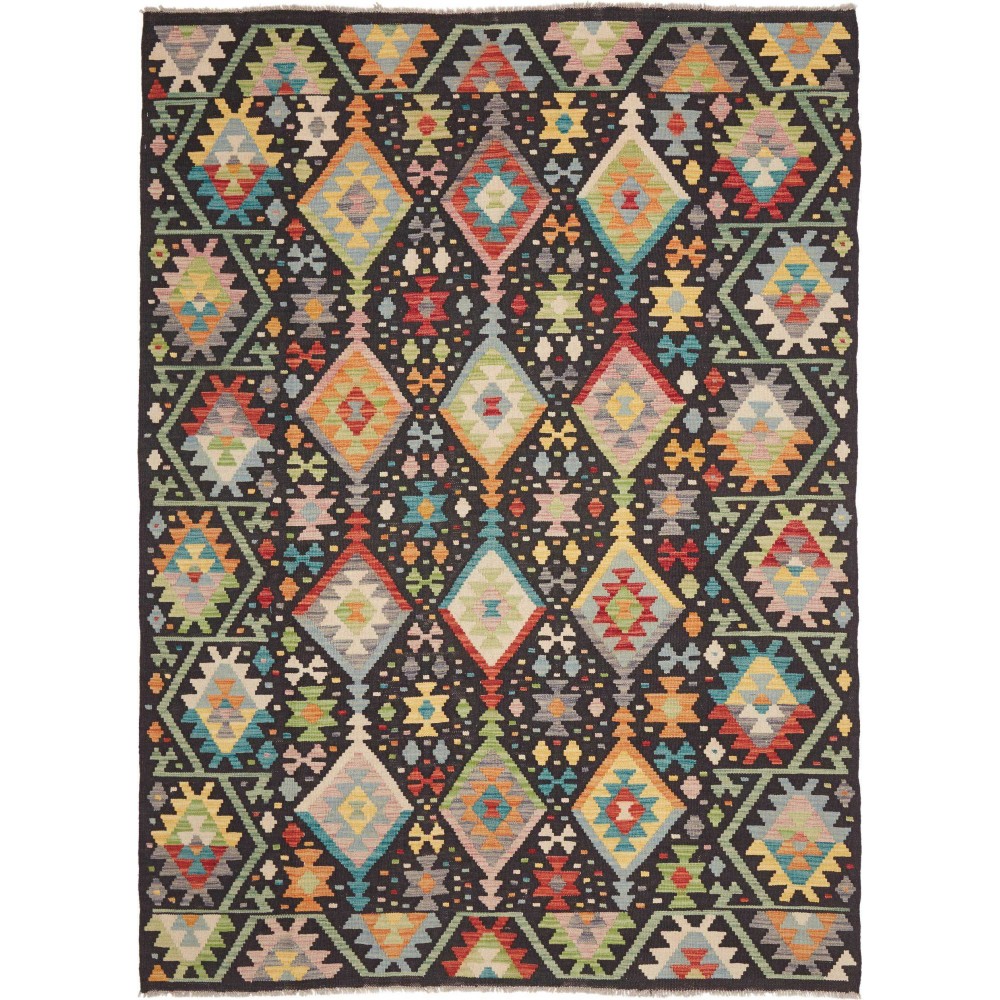 Tappeto Kilim Afghanistan marrone grigio 177x241