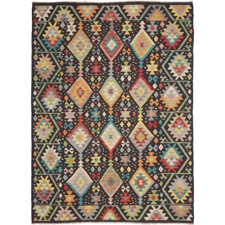Tappeto Kilim Afghanistan marrone grigio 177x241