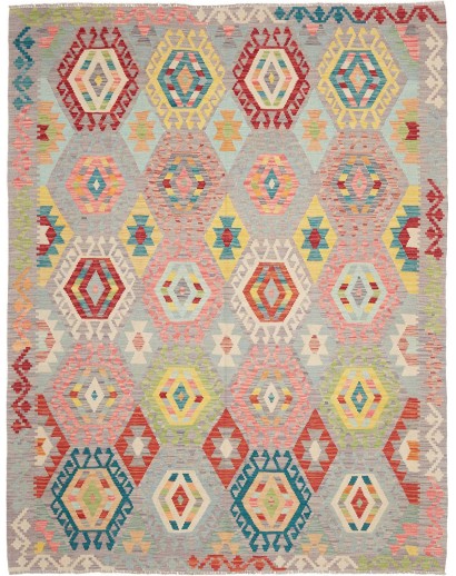 Tappeto Kilim Afghanistan marrone verde 189x237