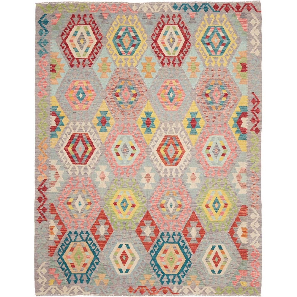 Tappeto Kilim Afghanistan marrone verde 189x237