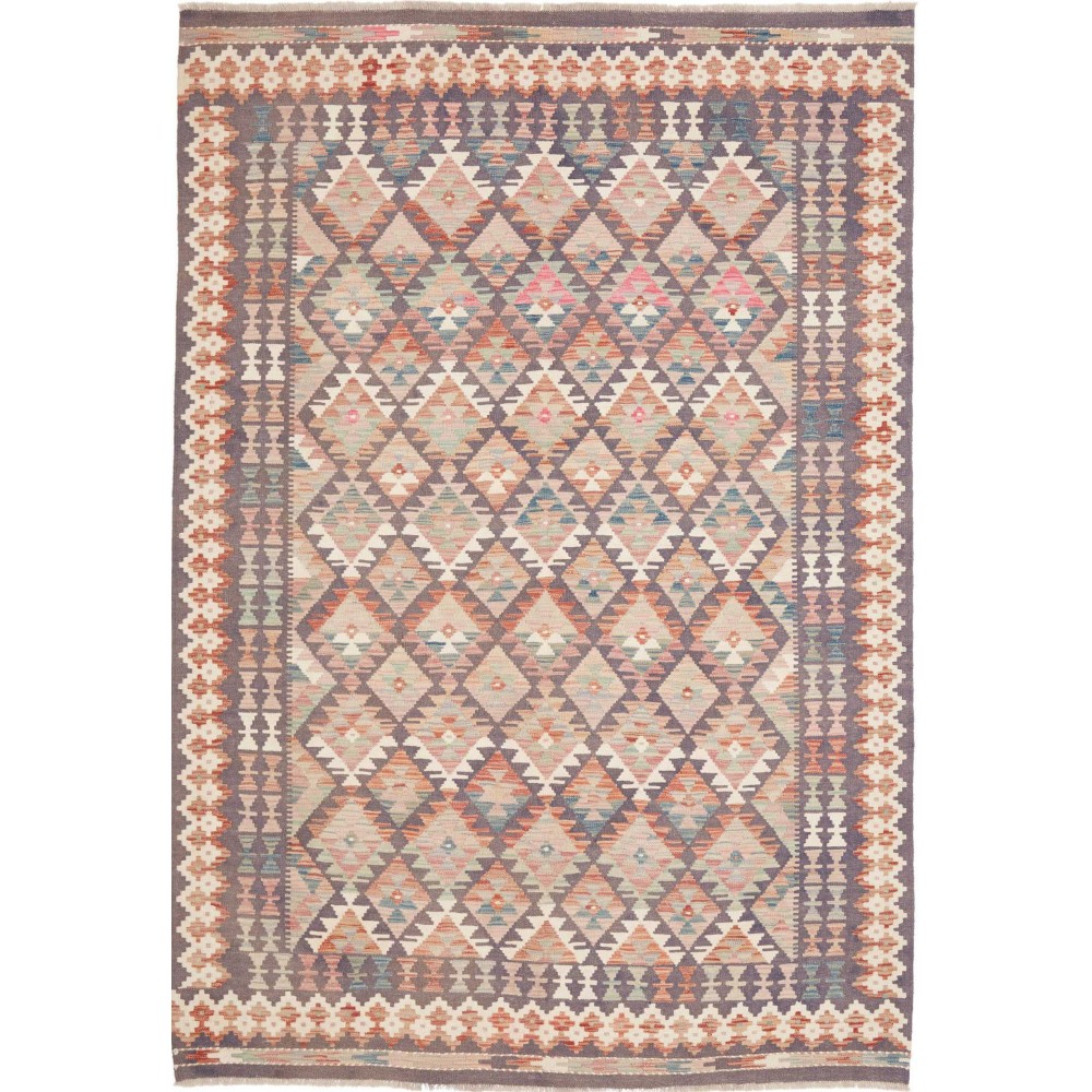 Tappeto Kilim Afghanistan marrone bianco 169x241