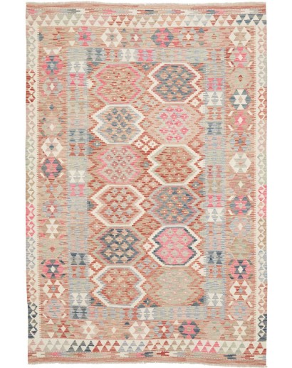 Tappeto Kilim Afghanistan marrone rosso 165x244