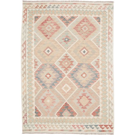 Tappeto Kilim Afghanistan bianco giallo 170x245