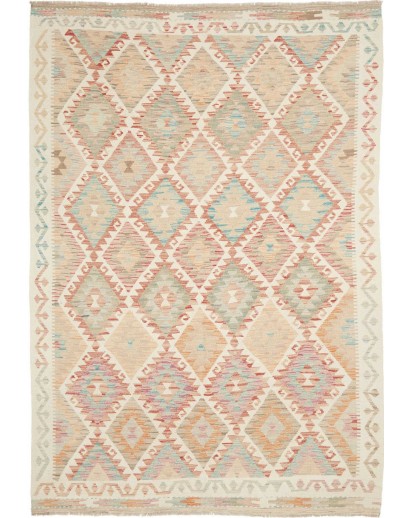 Tappeto Kilim Afghanistan bianco marrone 169x244