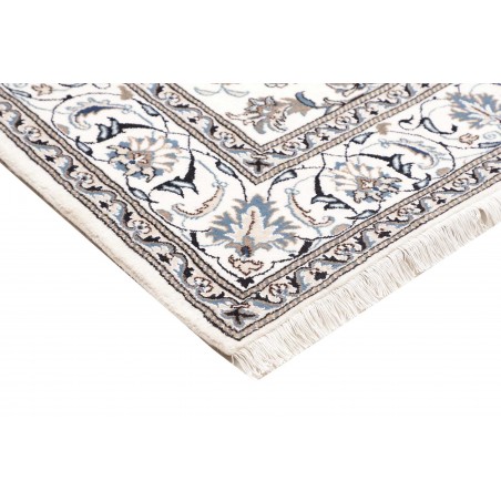 Tappeto Nain Kashmar Persia bianco azzurro 195x206