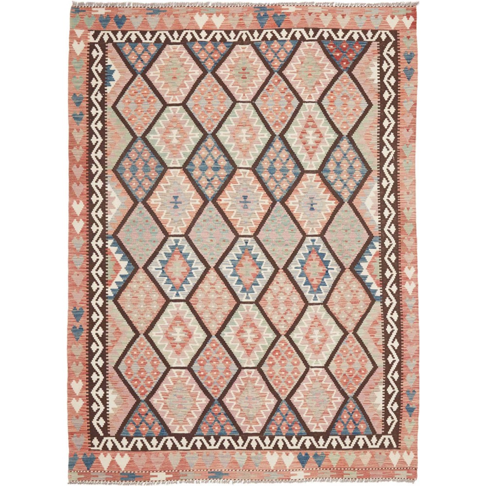 Tappeto Kilim Afghanistan marrone verde 180x241