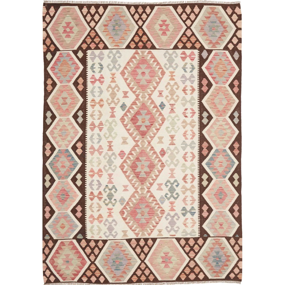 Tappeto Kilim Afghanistan beige verde 170x242