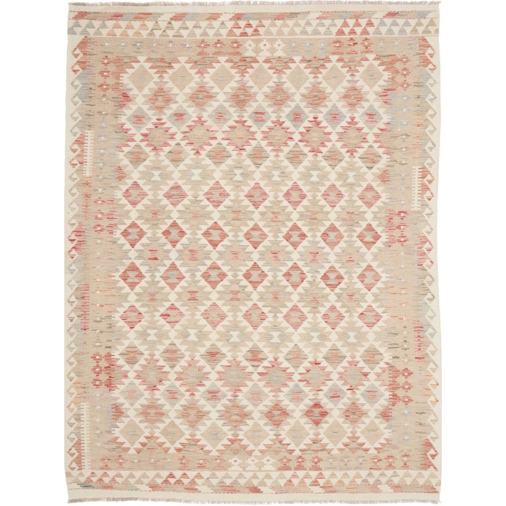 Tappeto Kilim Afghanistan beige rosso 182x242