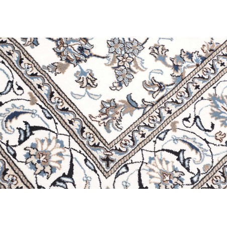 Tappeto Nain Kashmar Persia bianco azzurro 195x206