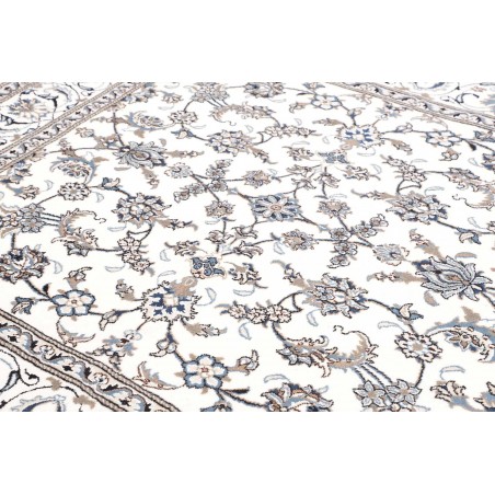 Tappeto Nain Kashmar Persia bianco azzurro 195x206