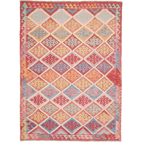 Tappeto Kilim Afghanistan marrone rosso 177x251