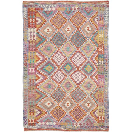 Tappeto Kilim Afghanistan marrone bianco 163x257