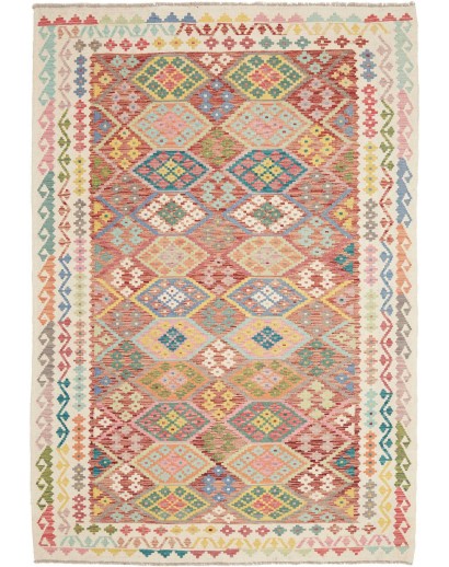 Tappeto Kilim Afghanistan marrone azzurro 172x247